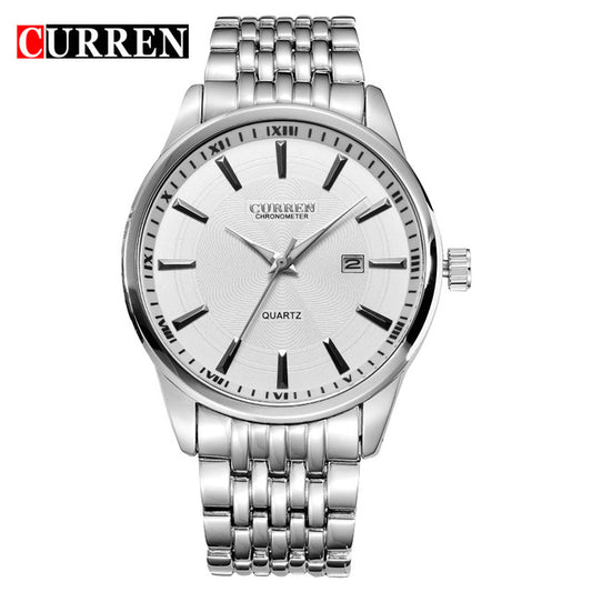 CURREN 8052 Analog Stainless Steel Watch for Men - Silver