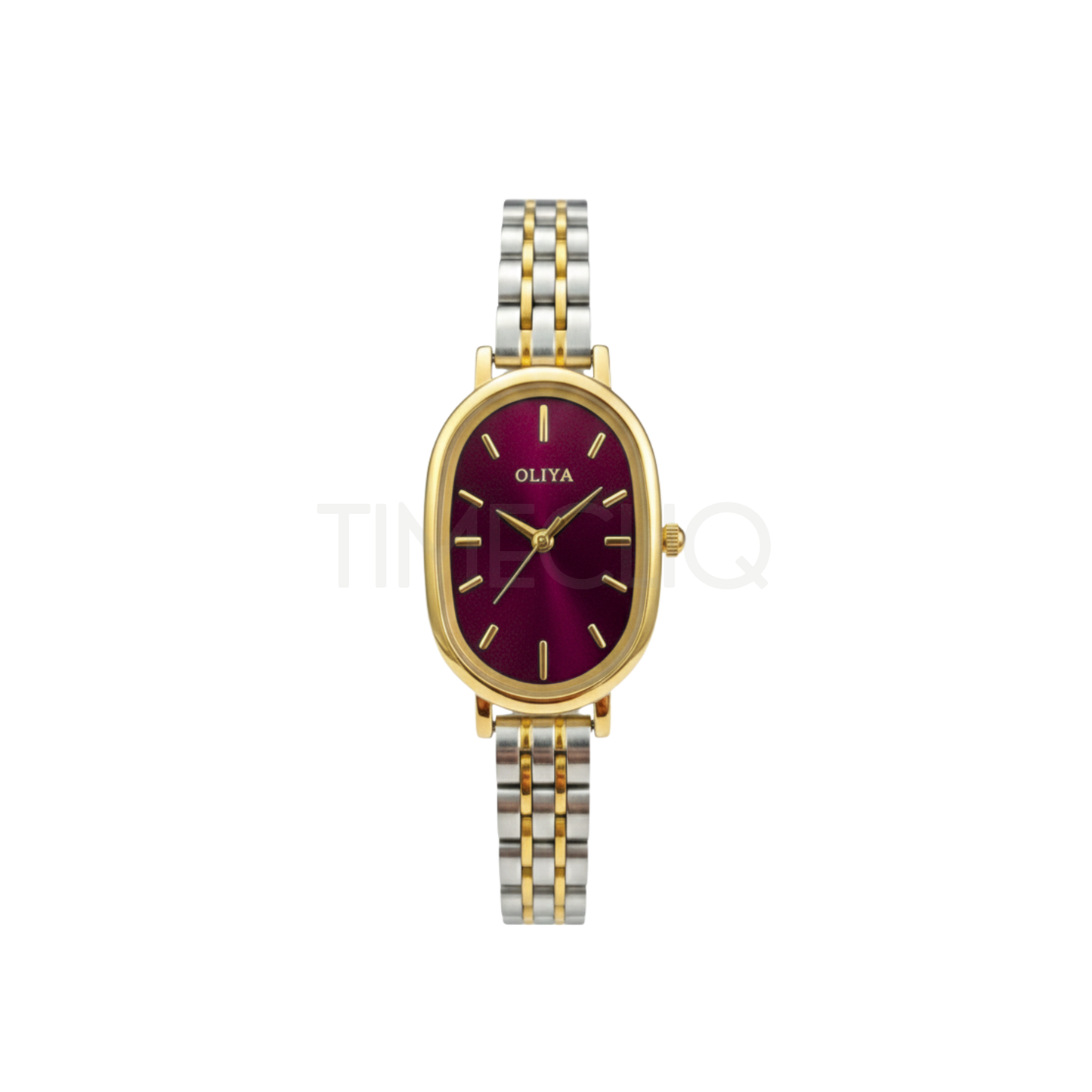 Oliya 2015 Women’s Two Toned Watch – Wine Dial | Elegant Ladies Wristwatch
