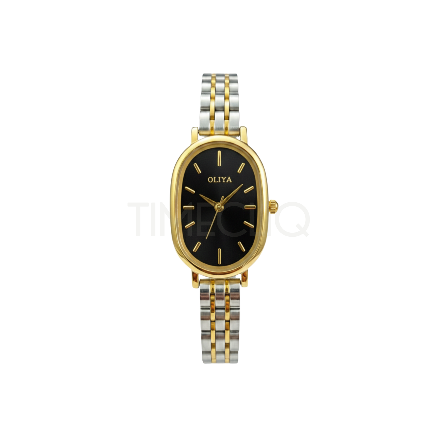Oliya 2015 Women’s Two Toned Watch – Black Dial | Elegant Ladies Wristwatch
