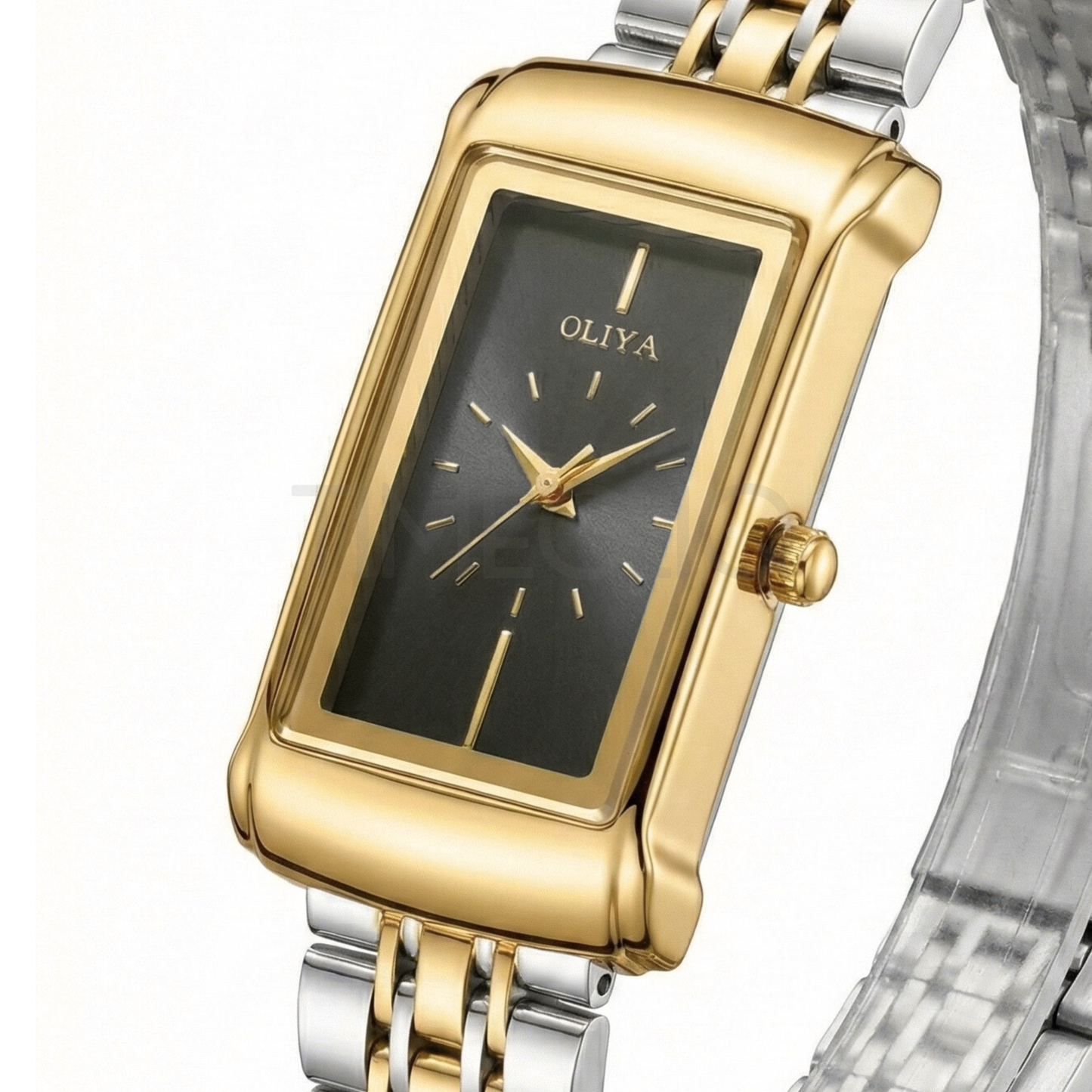 Oliya 55182 Ladies Two-Toned Watch Black Dial