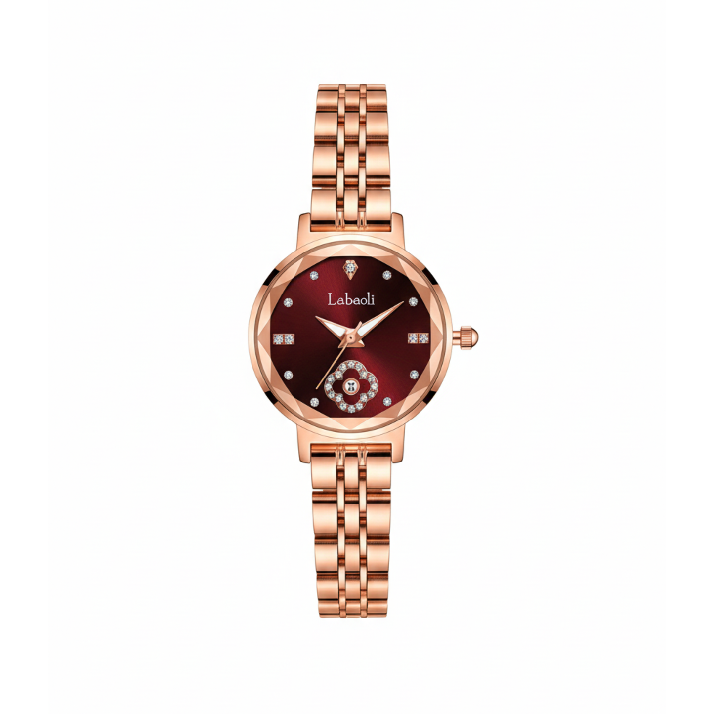 Labaoli LA316L Women’s Stainless-Steel Rose gold Watch- Maroon Dial