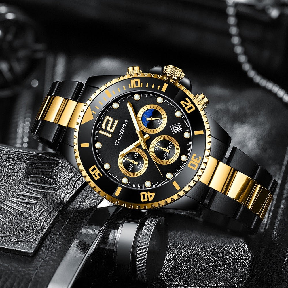 CUENA 6804 Chronograph Top Luxury Brand Business Reloj Hombre Sport Men’s Wristwatch