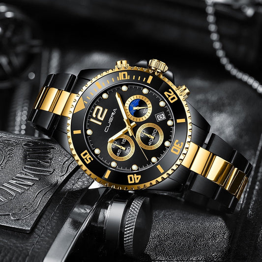 CUENA 6804 Chronograph Top Luxury Brand Business Reloj Hombre Sport Men’s Wristwatch