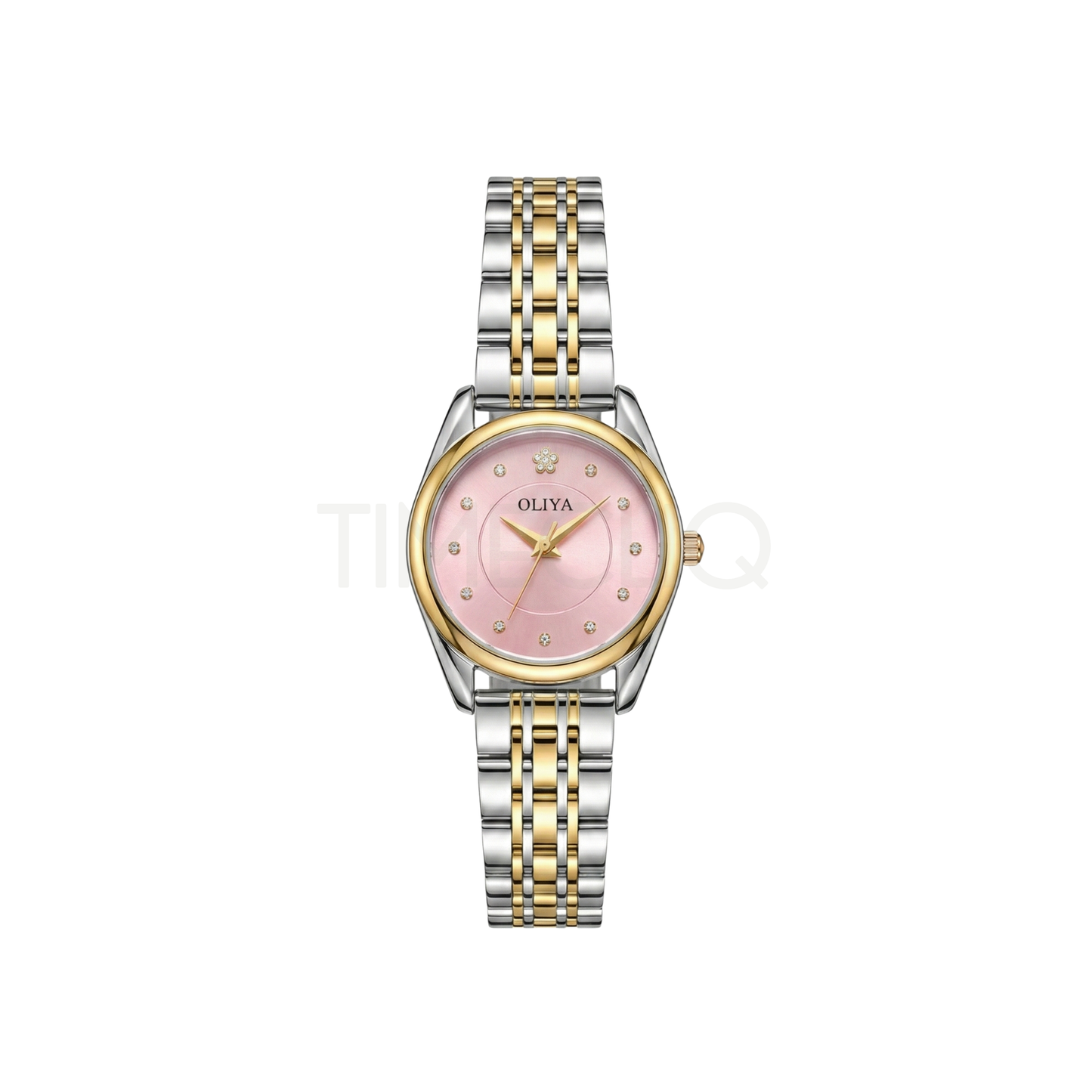 Oliya 6658 Baby Pink Dial Two-Tone Women’s Watch.