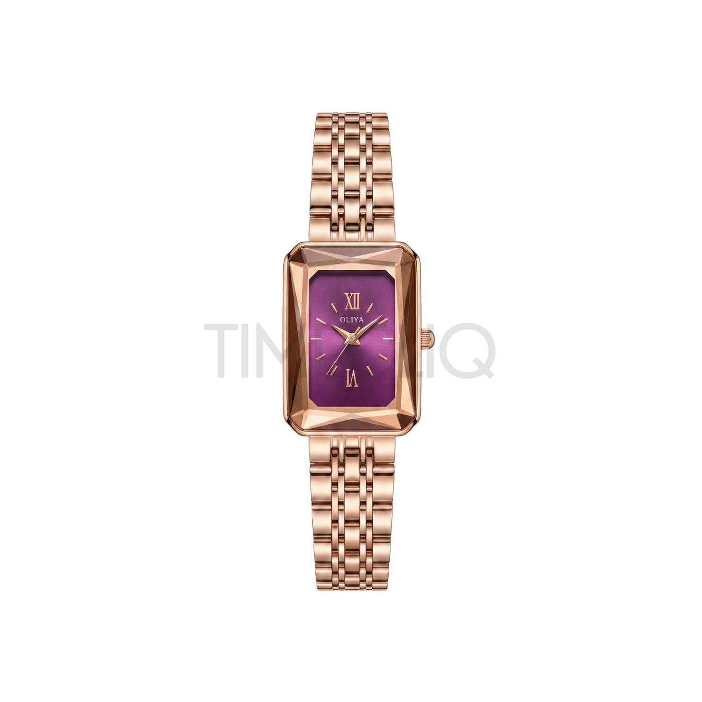Oliya 6881 Luxury Gold Watch Purple Square Dial