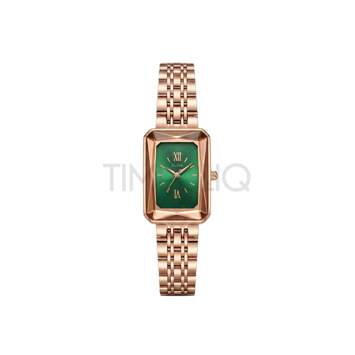 Oliya 6881 Luxury Gold Watch Green Square Dial