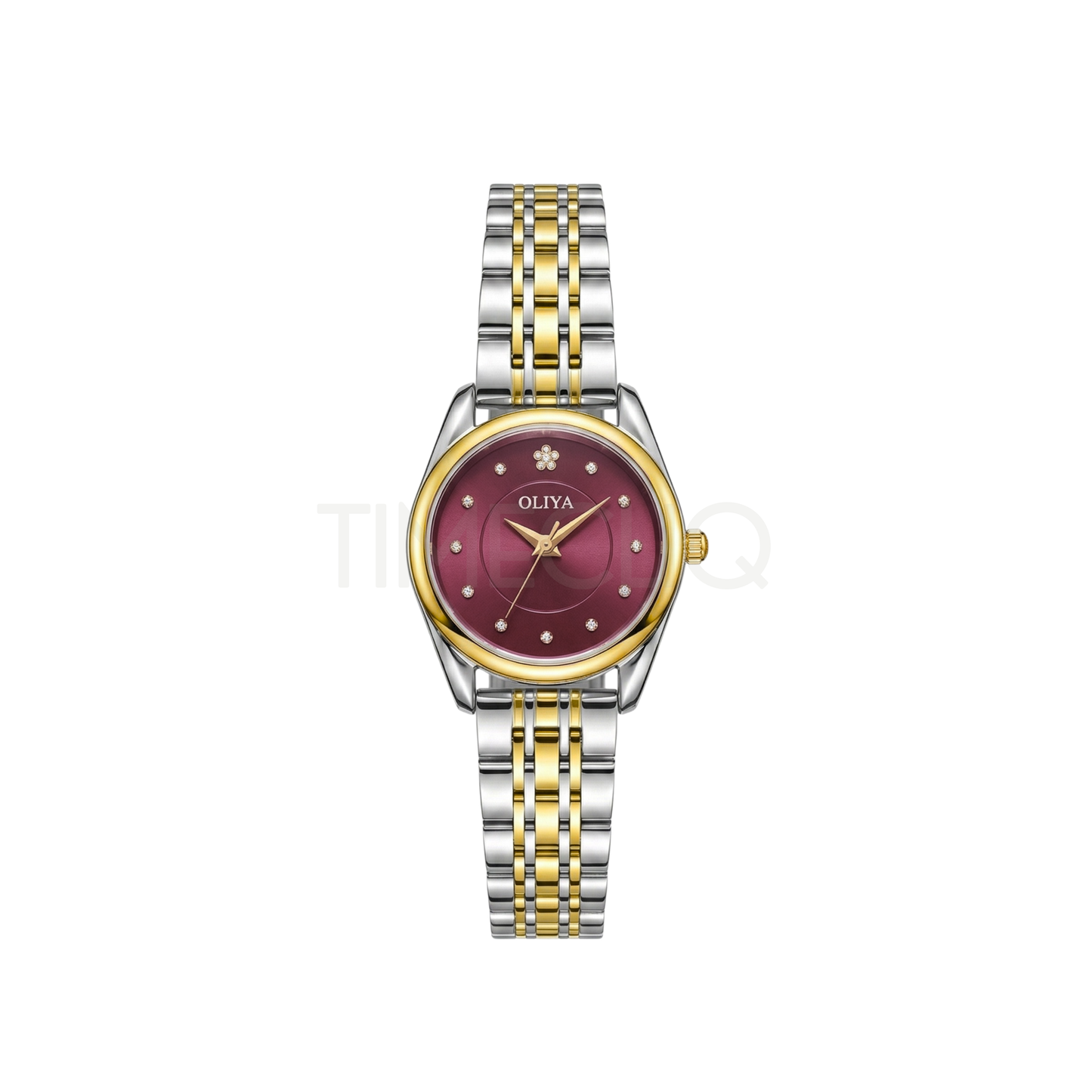 Oliya 8518 Deep Purple Dial Two-Tone Women’s Watch.