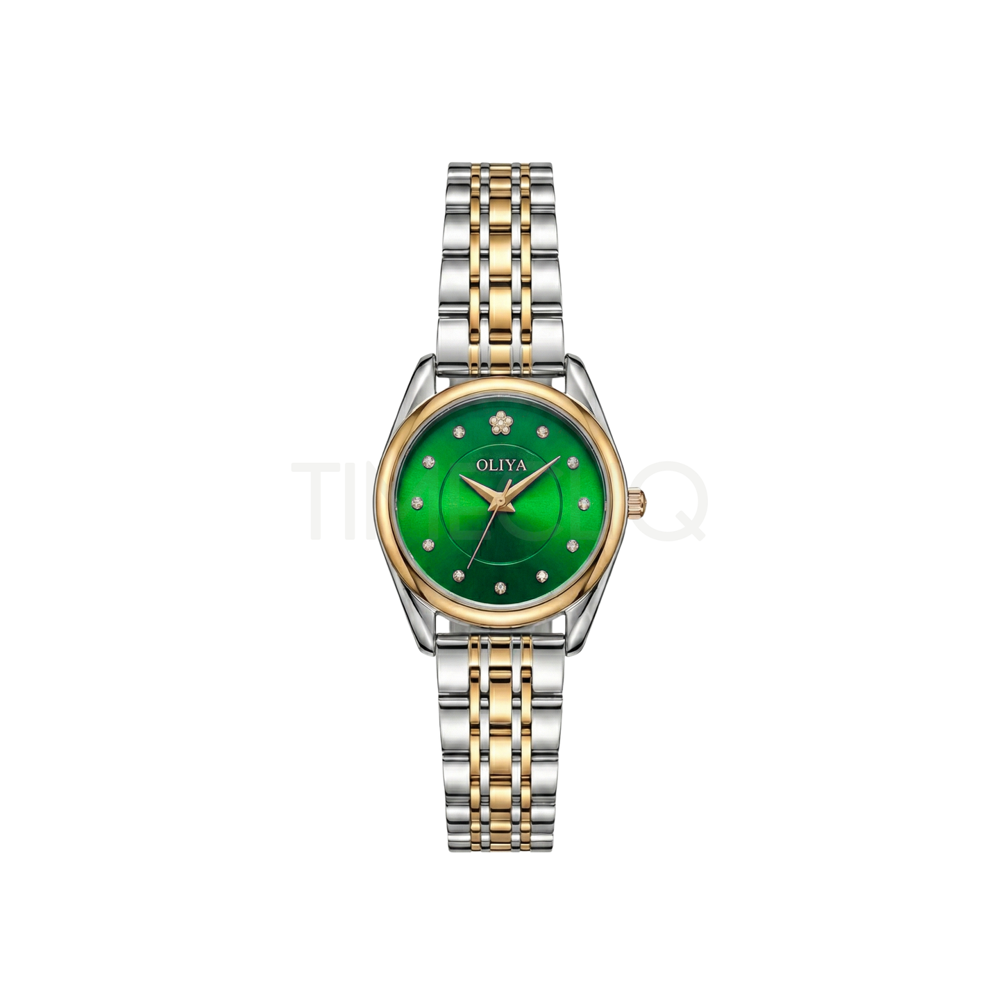 Oliya 8518 Green Dial Two-Tone Women’s Watch.