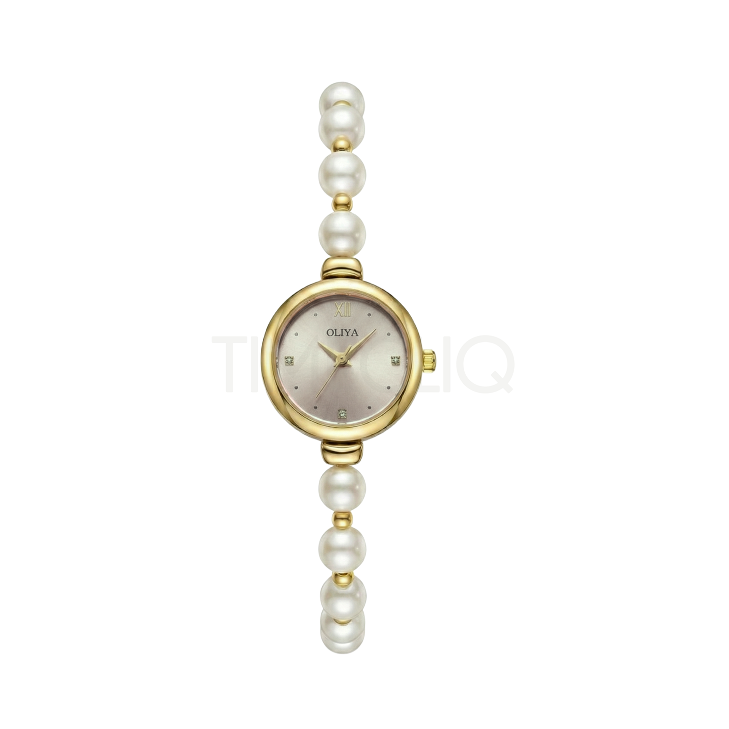 Oliya 993 Women’s Pearl Bracelet Wristwatch – Elegant Grey Dial Ladies Watch