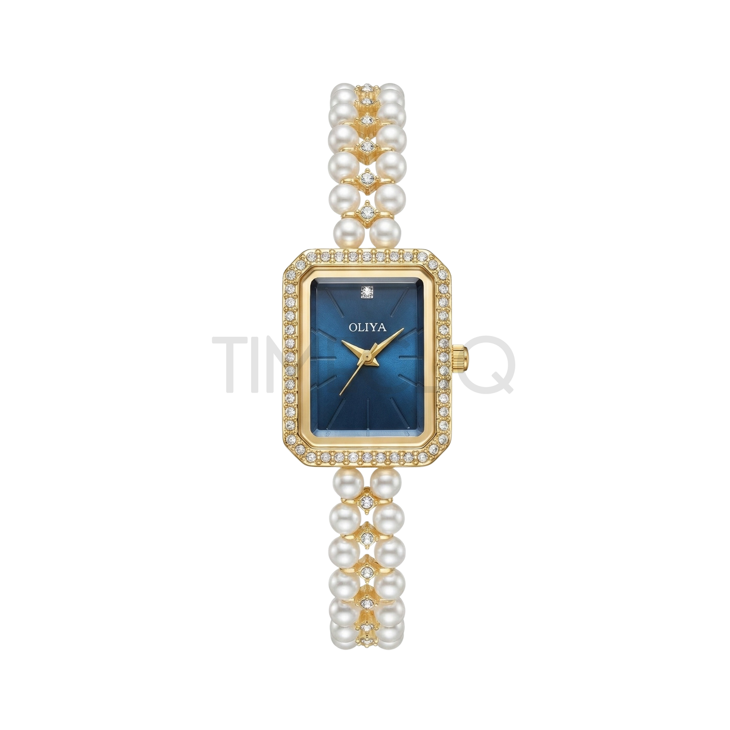 Oliya 186 Women’s Luxury Pearl Bracelet Watch – Blue Dial | Elegant Ladies Wristwatch
