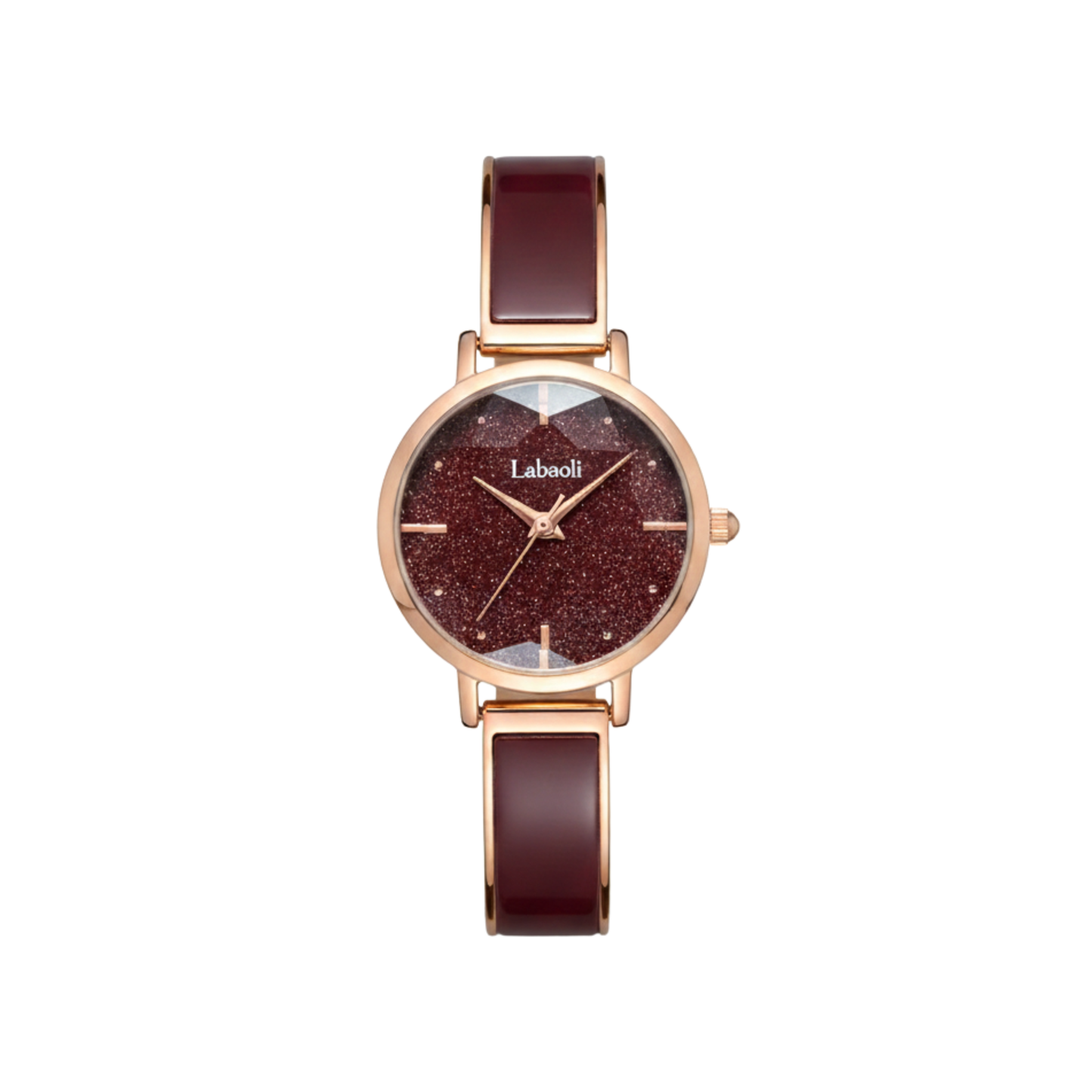 Labaoli LA008L Women’s Stainless Steel Bracelet Watch- Deep Maroon Dial