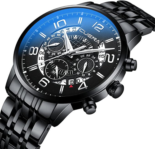 Cuena 6806 Stainless Steel band chronograph Analog luminous Men's Watch