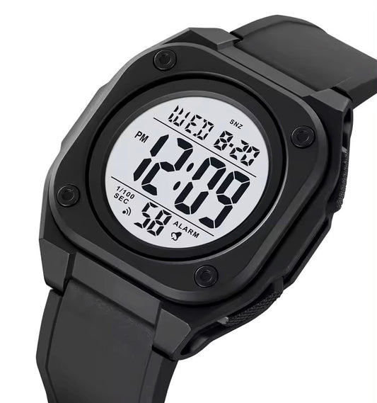 SKMEI 2160 Luminous waterproof multi-functional wrist-watches for Men’s- Black White