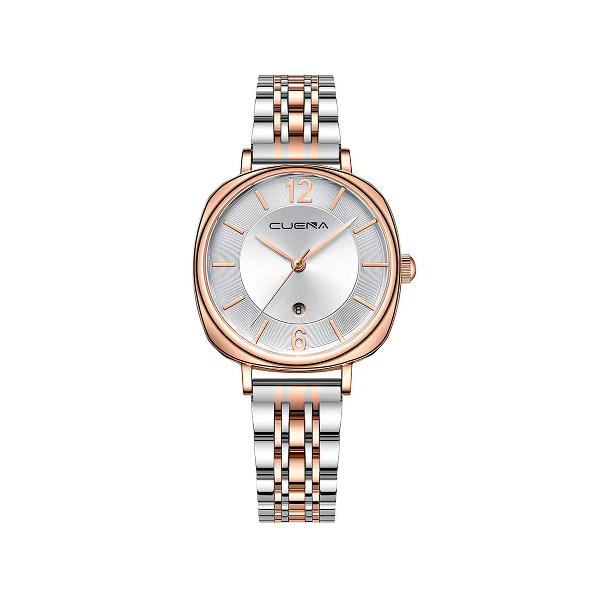 CUENA 6055 Steel Band Leisure Fashion Ladies Watch-Silver Rose Gold