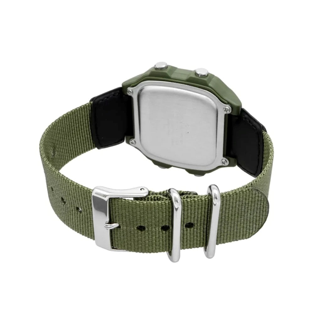 CASIO AE-1200WHB-3BV Military-Style Digital Watch with Green Nylon Strap