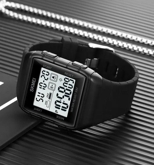 SKMEI 1960 50m Waterproof Electric Men's Watch-Black V2