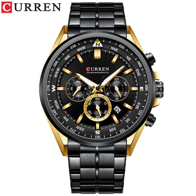 CURREN 8399 Stainless Steel Watch for Men - Black