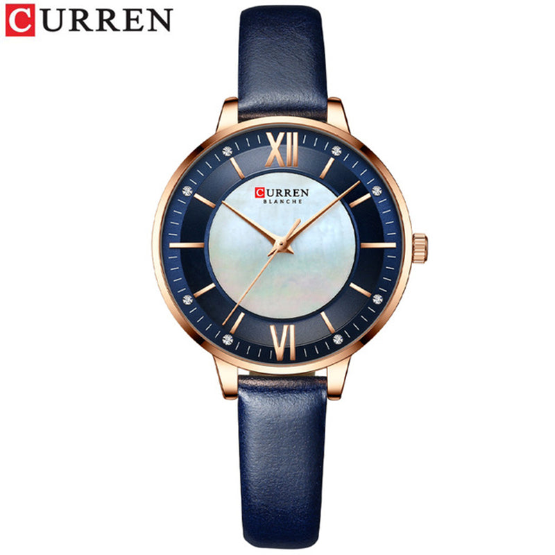 CURREN 9080 Belt Quartz Belt Wristwatch for Women - Blue