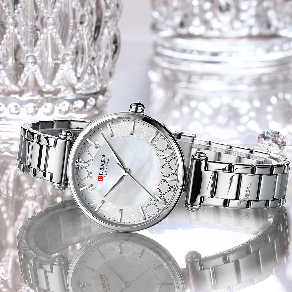 Curren 9072L Montre Femme Women's Bracelet Watch - Silver