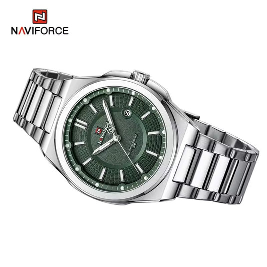 NAVIFORCE 9212 Stainless Steel Men’s Quartz Movement Watch - Silver Green