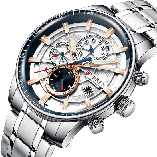 CURREN 8362 Stainless Steel Quartz Watch for Men - Silver