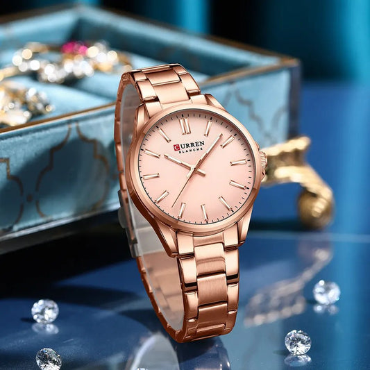 CURREN 9090 Watches for Women – Rose Gold