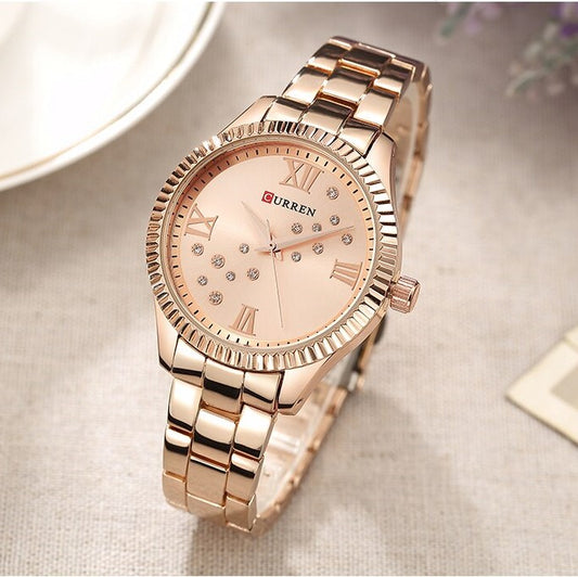 CURREN C9009L Stainless Steel Watch for Women – Rose Gold