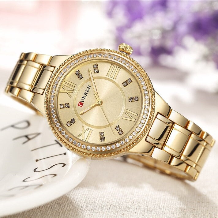 CURREN C9004L Stainless Steel Watch for Women – Gold