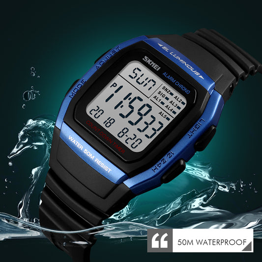 SKMEI 1278 Sports Belt Watch - Black and Blue
