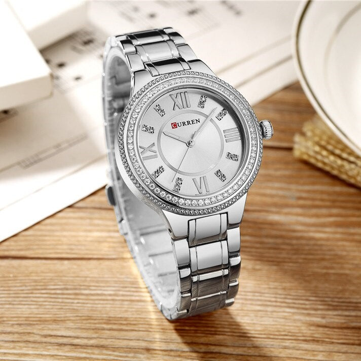 CURREN C9004L Stainless Steel Watch for Women – Silver