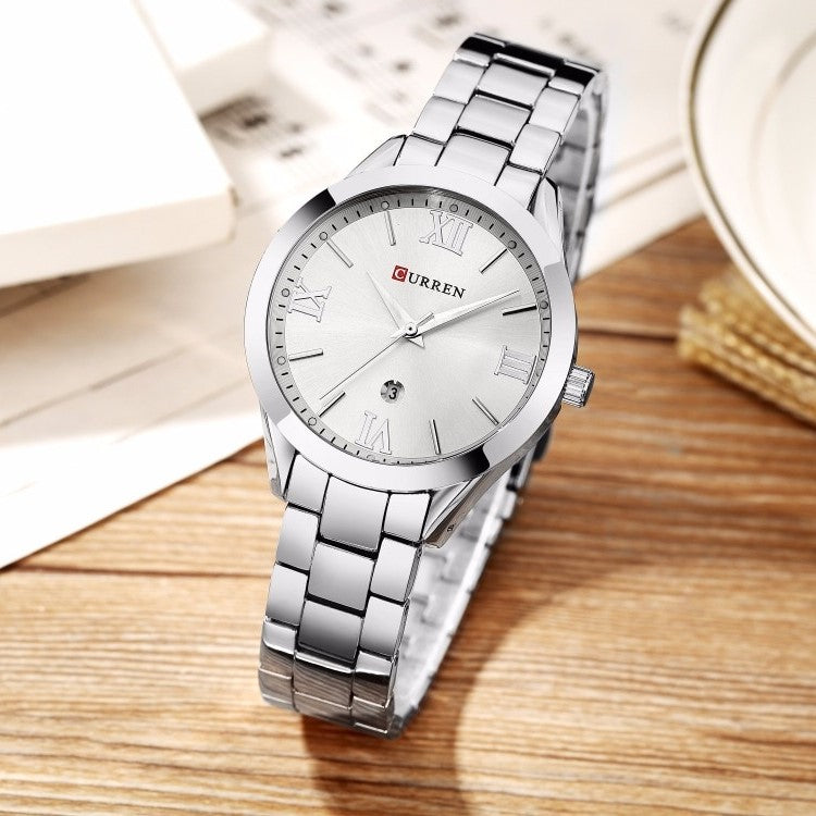 Curren C9007L Classic Women Watch with Date – Silver