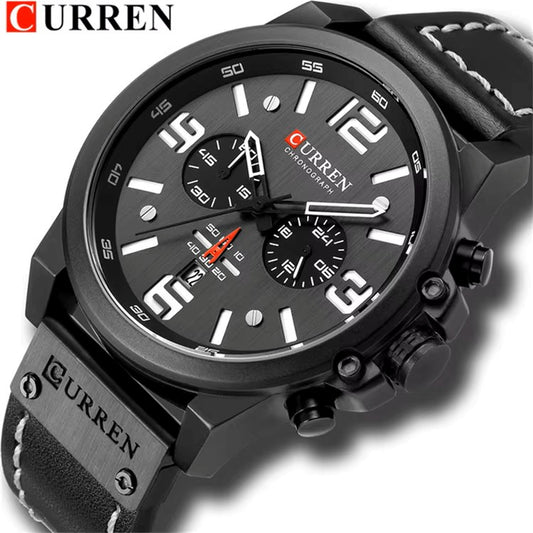 CURREN 8314 Belt Quartz Watch for Men - Black