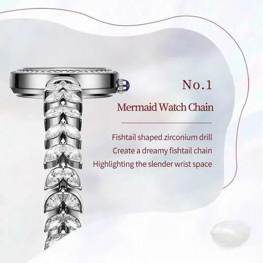 OLEVS 9971 Trendy Rhinestone Bracelet Watch For Women-Silver