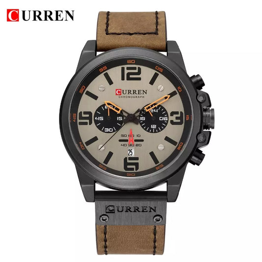 CURREN 8314 Belt Quartz Watch for Men - Light Brown