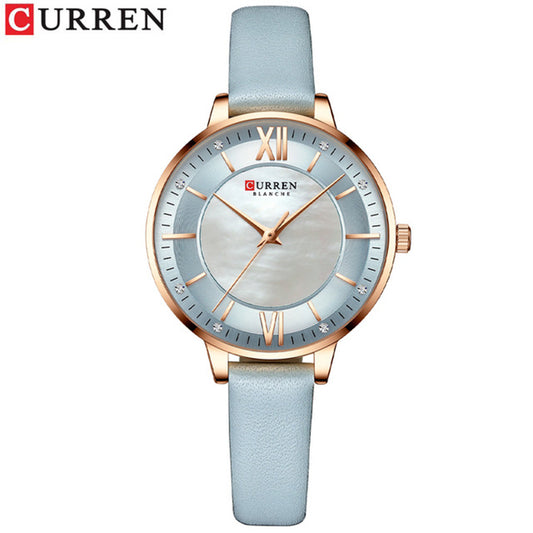 CURREN 9080 Belt Quartz Belt Wristwatch for Women - Sky Blue