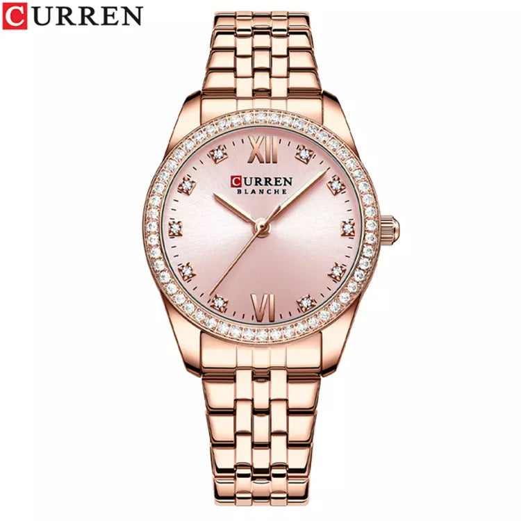 CURREN 9086 Stainless Steel Watch for Women - Rose Gold