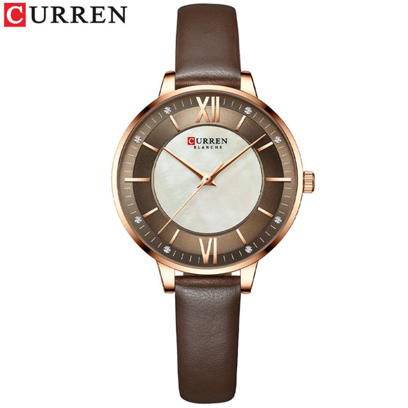 CURREN 9080 Belt Quartz Belt Wristwatch for Women - Brown