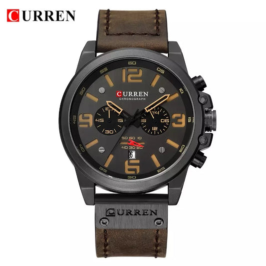 CURREN 8314 Belt Quartz Watch for Men - Dark Brown
