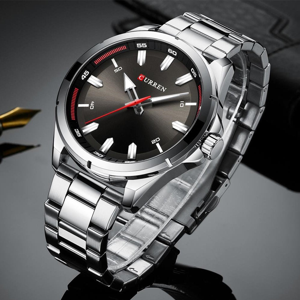 CURREN 8320 Business Series Stainless Steel Watch for Men - Silver & Black