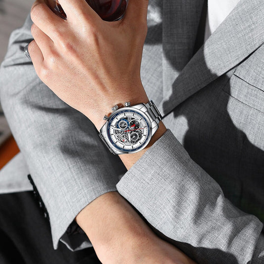 CURREN 8391 Stainless Steel Watch for Men - Silver