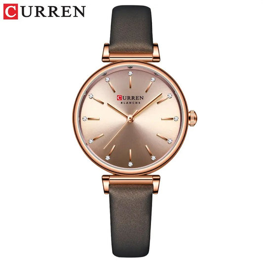Curren 9081 Belt Wristwatches for Women - Grey & Rose Gold