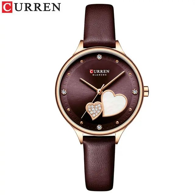 CURREN 9077 Belt Quartz Wristwatch for Women - Maroon