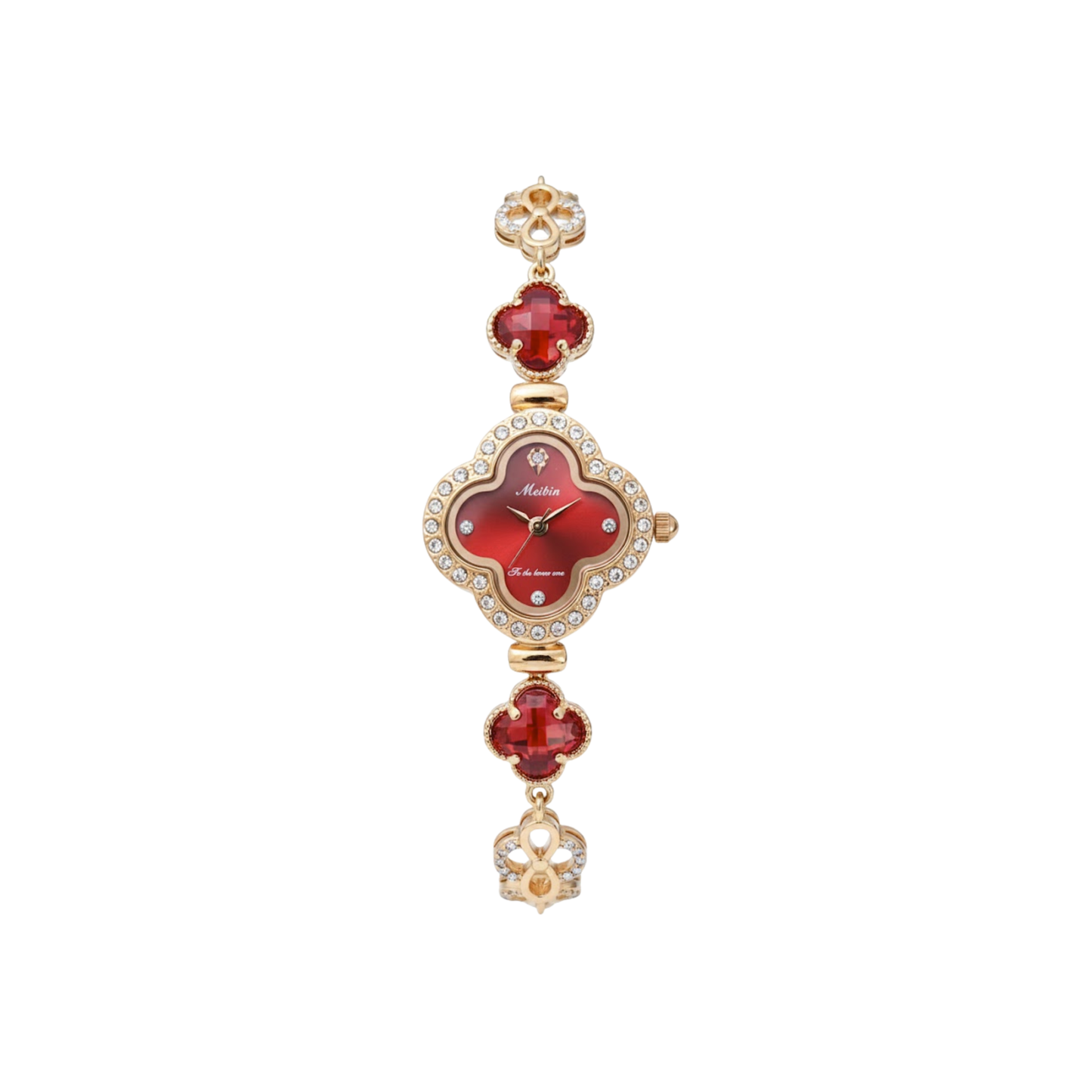 MEIBIN M1176L Luxury Crystal Bracelet Ladies Watch-Red