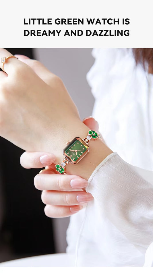 MEIBIN 1860 Square Dial Bracelet Elegant Ladies Watch-Green