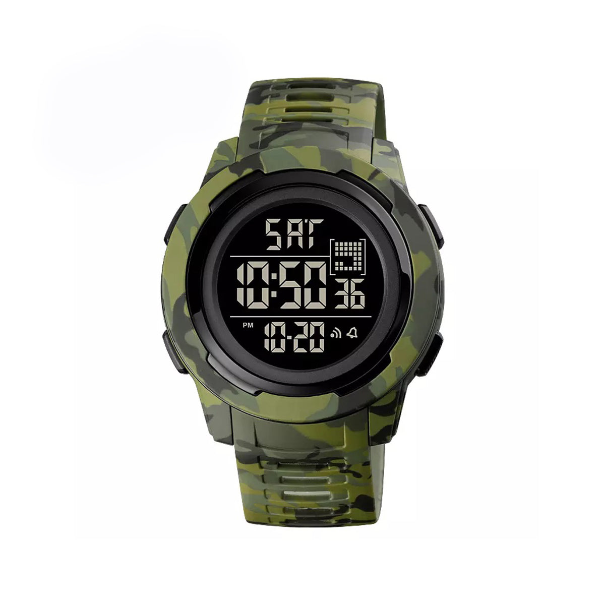 SKMEI 1731 Dual Time LED Digital Watch – Camouflage Green