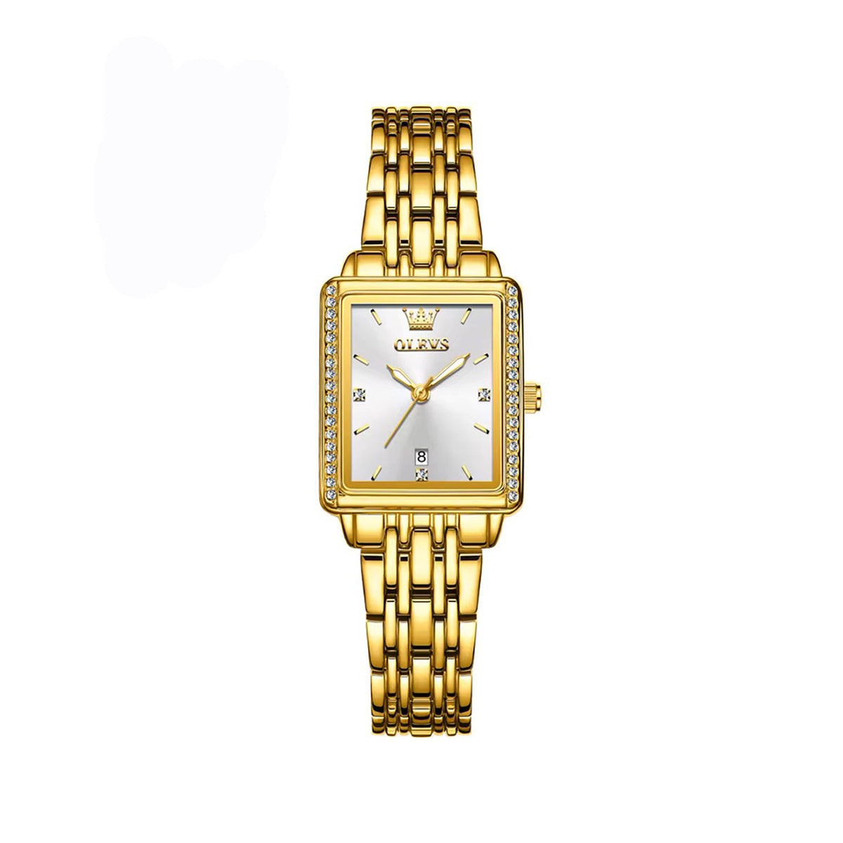 OLEVS 9995 Square Shape Watch for Woman-Gold & Silver