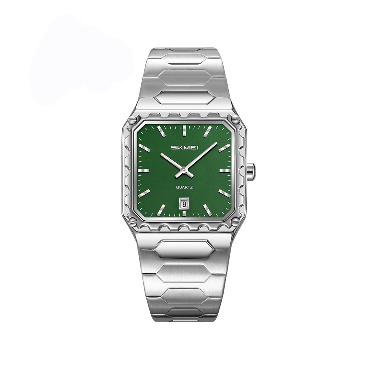 SKMEI 9383 Luxury stainless steel 30M Waterproof Quartz Men’s Watch- Silver Green