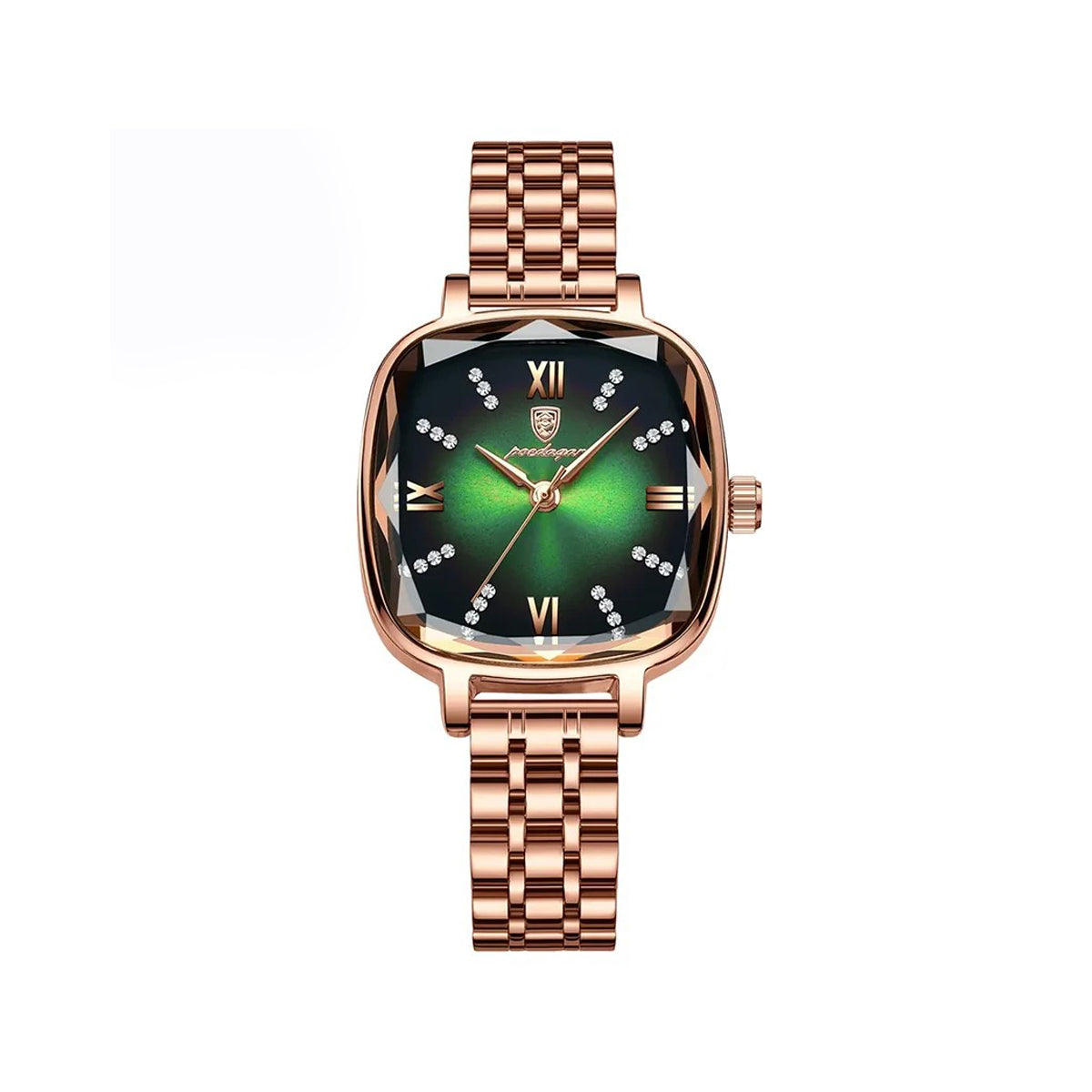POEDAGAR 712 Wristwatch for Women - Rose Gold & Green