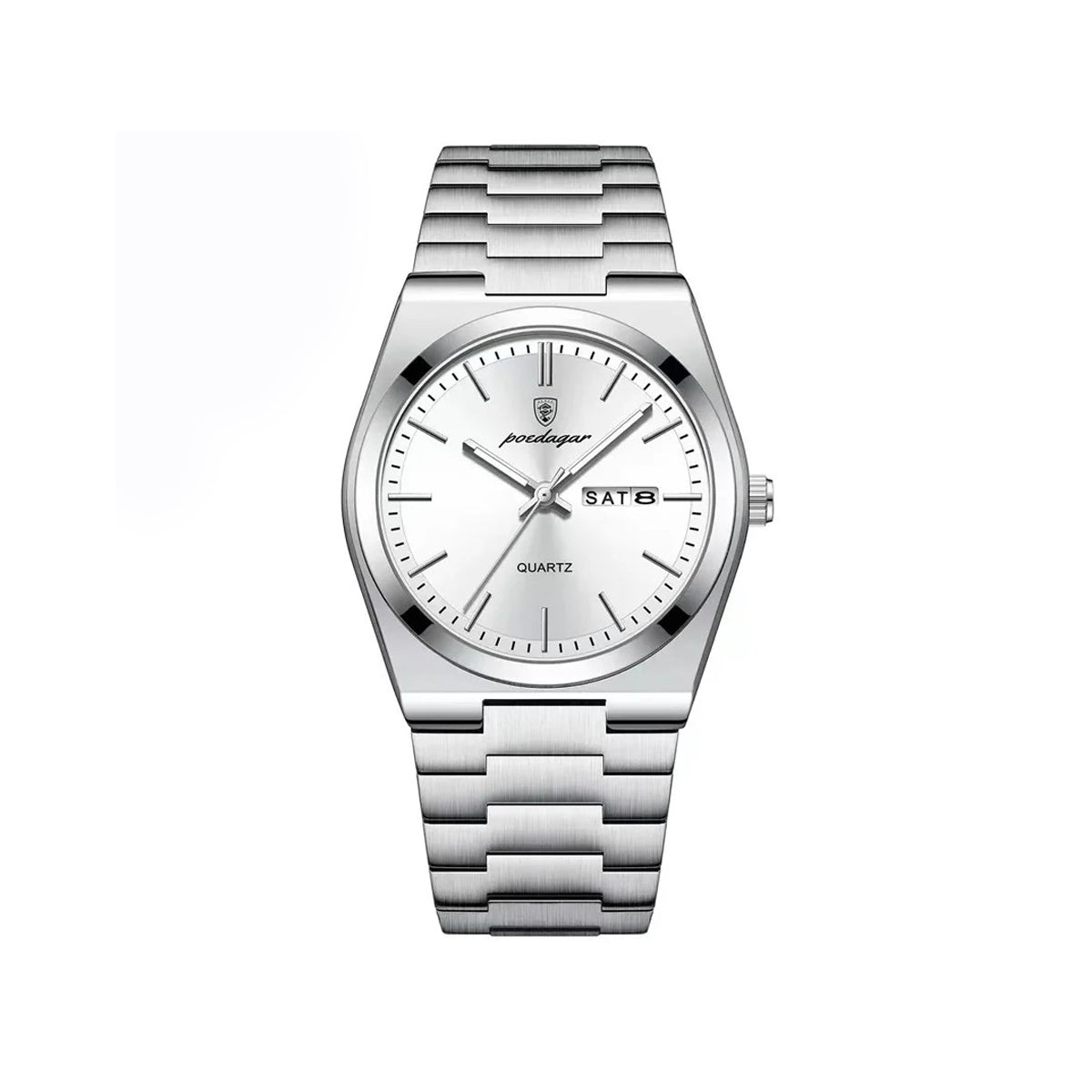 POEDAGAR 930 Business Luminous Stainless Steel Quartz Men's Watch- Silver