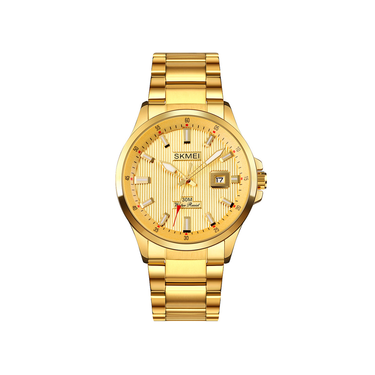 SKMEI 1654 Classic Luxury Exquisite Dial Multifuncional Impermeable Business High-end Fashion Men's Quartz Watch- Gold